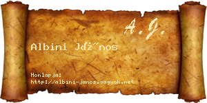 Albini János névjegykártya